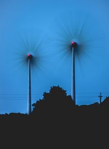 Wind turbines in late evening