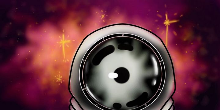 space eye guy - waffle art