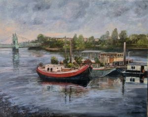 Boats Beneath Hammersmith skies - DessisArt - Paintings & Prints ...