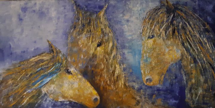 Horse Family - 3 Ages - D. Michael Adams