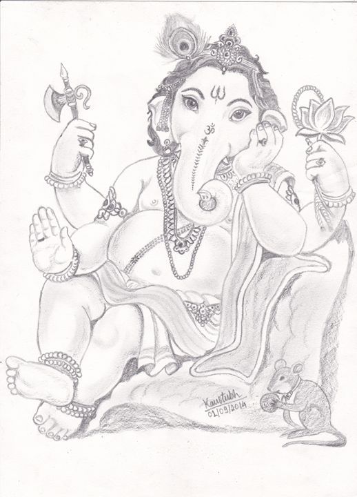 Sketch Of Ganesha By Sangeetha - Desi Painters