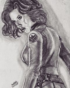 Black Widow Sketch Art Print by James Holko - Pixels Merch