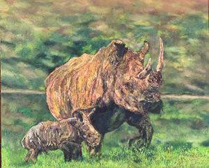 Mother & Baby Rhino