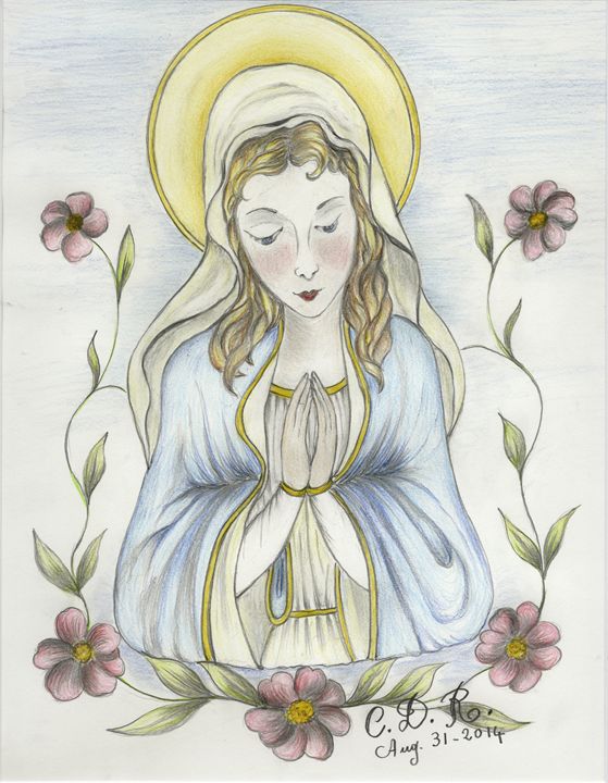 Virgin Mary Drawings In Pencil