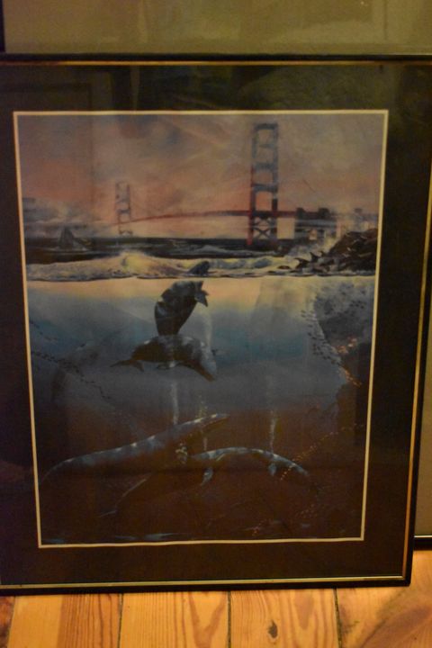 Whales under Golden Gate Bridge - Collectable Art