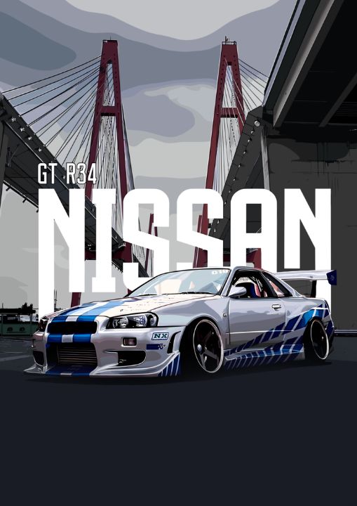 Skyline Legend: GT-R34 Tribute - PahryyyArtistic - Digital Art