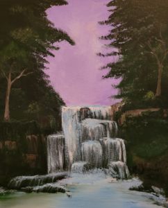 Purple sky waterfall
