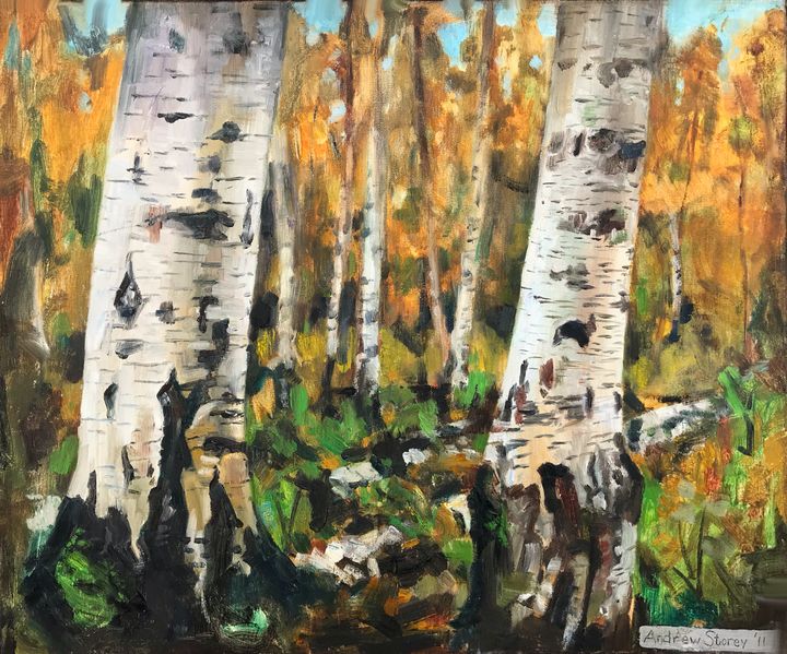 Colourful autumn trees ,oil paint. - ARTISTICAA - Paintings & Prints,  Landscapes & Nature, Forests, Boreal & Temperate - ArtPal