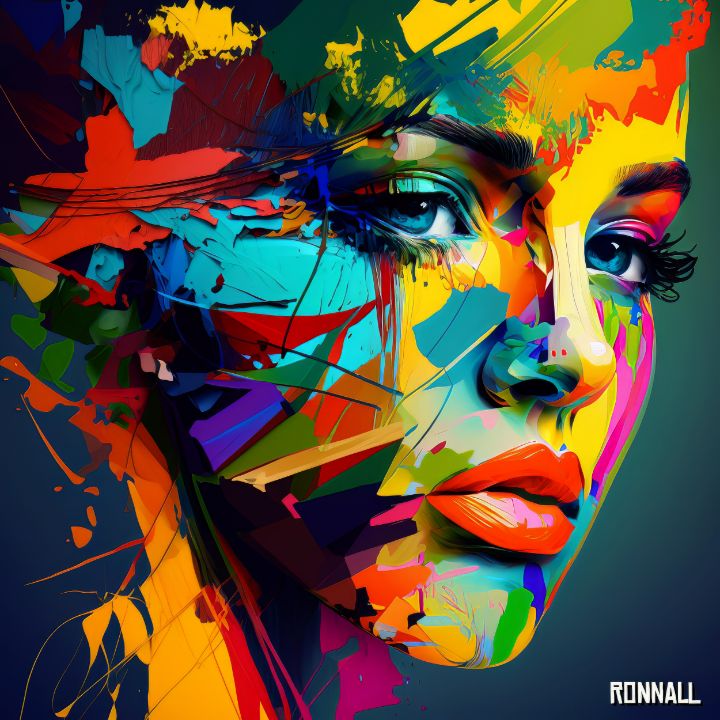 Color Lady #1 - Ronnall Art - Digital Art & AI, Abstract, Color - ArtPal