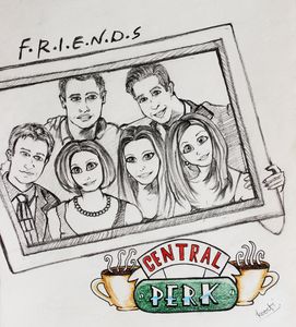 Friends sitcom characters pencil sketch  Chandler  Ross  Rachel   Monica  Joey  Phoebe  YouTube