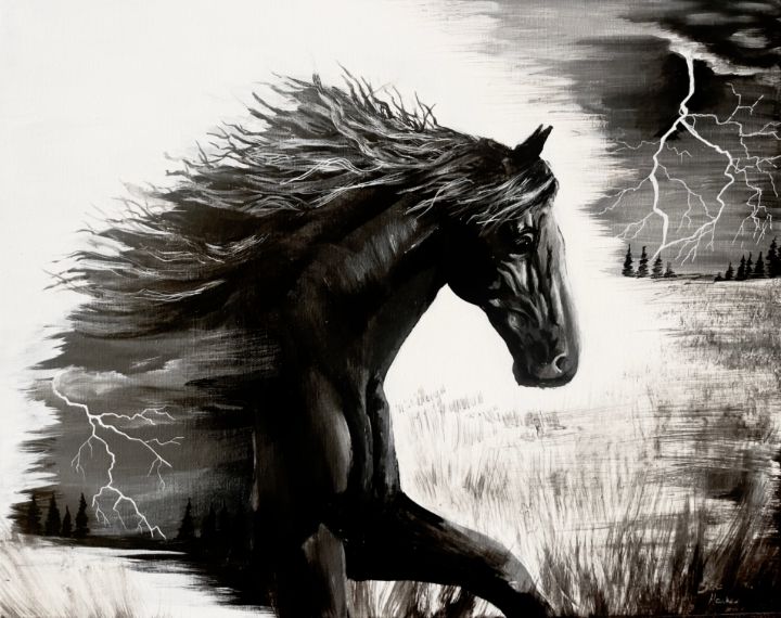 The Storm Within Blue Horse Fine Art Paintings & Prints, Animals