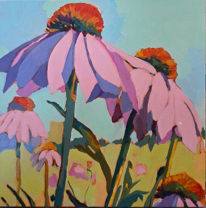 Coneflowers - Laura Fourrier Art - Paintings & Prints, Flowers