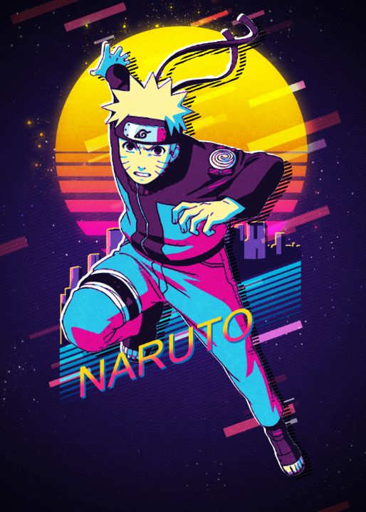NARUTO 80S RETRO POSTER - Kali Wuri - Drawings & Illustration,  Entertainment, Television, Anime - ArtPal