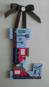 Boy's Wall Hanging Decor "L" - Denise's Regal Art