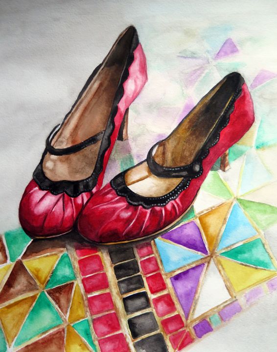 still life paintings of shoes