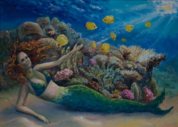 underwater painting mermaid