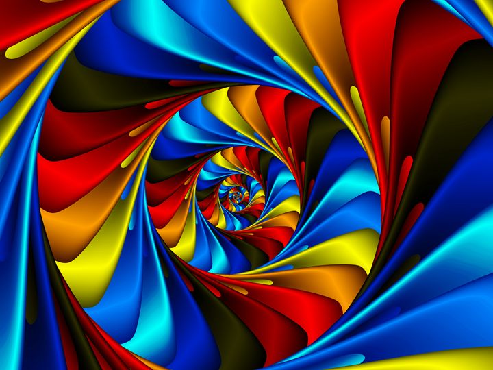 Trippy Colorful Fractal Spiral Op Art Art Print