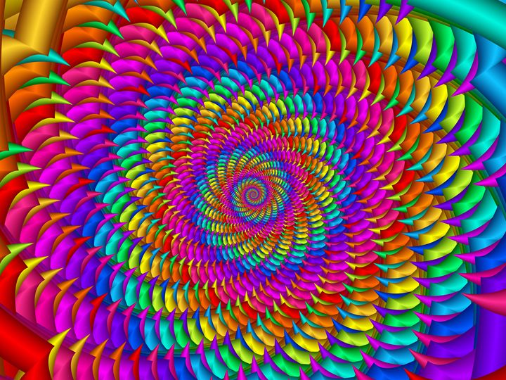 Psychedelic Rainbow Spiral - Kitty Bitty - Photography, Abstract ...