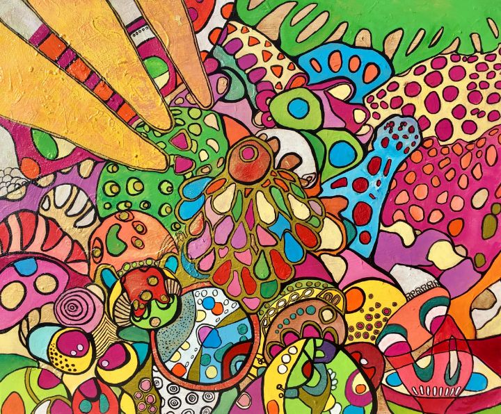 FREEDOM colorful abstract detailed doodles happy art Painting by Veera  Zukova