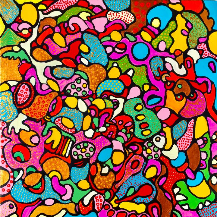 FREEDOM colorful abstract detailed doodles happy art Painting by Veera  Zukova