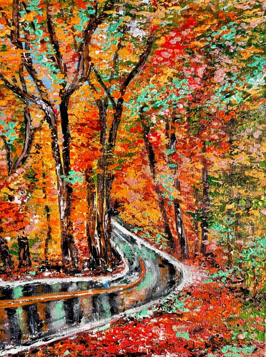 Abstract acrylic  “Road to Autumn “ - Torry Vik