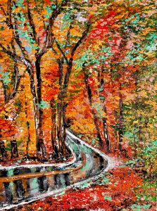 Abstract acrylic  “Road to Autumn “