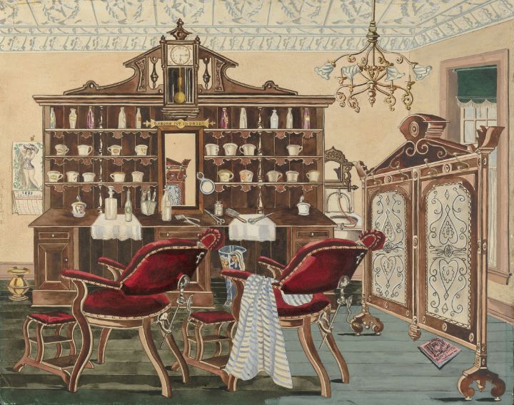 Barber Shop Great Art Library Paintings Prints People