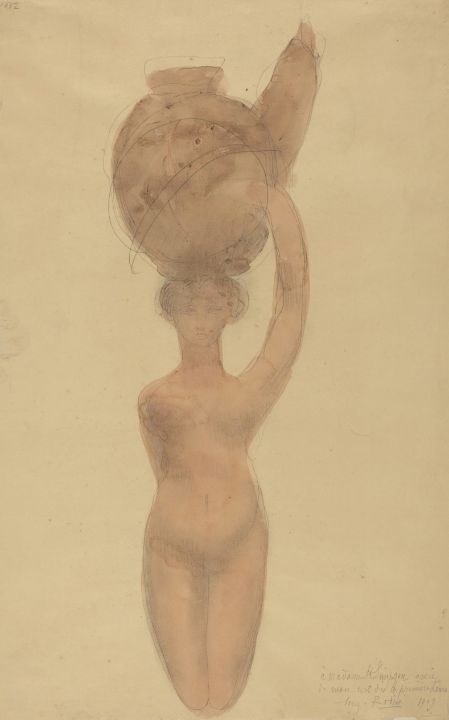 Nude Woman Carrying Vase on Head - Great Art Library - Paintings & Prints,  People & Figures, Other People & Figures, Other - ArtPal