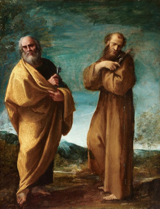 Saints Peter and Francis of Assisi - Great Art Library - Paintings