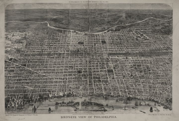 Bird's-eye View Of Philadelphia - Dr - Great Art Library - Paintings 