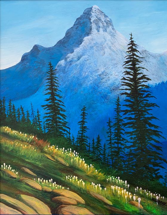 abstract mountain landscape painting