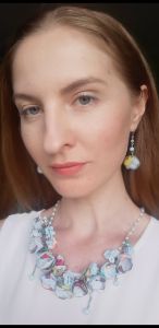 Blue sky set necklace end earrings