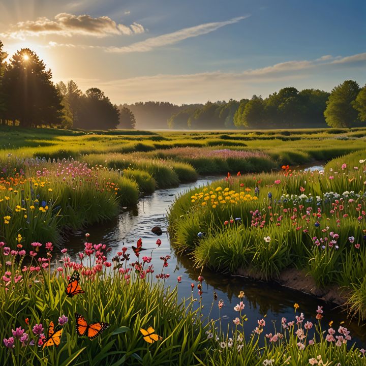 spring meadow with blooming flowers - Digital Arts - Digital Art & AI ...