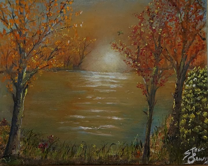 Peaceful October - Steve C. Lewis - Paintings & Prints, Landscapes 