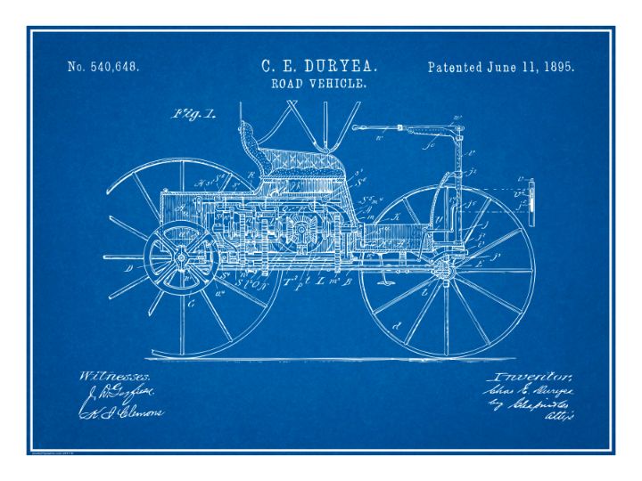 1895 Duryea Road Vehicle Patent Studio21Graphix Digital Art