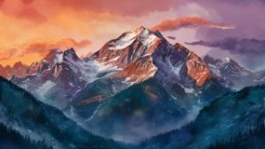 Original mountain landscape drawing - Nice paint - Paintings