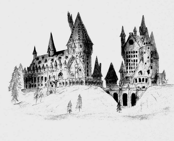 Hogwarts Sketch Digital Art by Jennifer Treece  Pixels