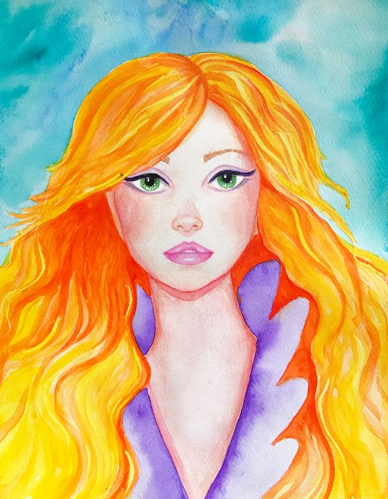 The Girl with the Golden Hair - Roxie Colors - Paintings & Prints ...