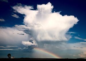 Prairie Storm Clouds and Rainbow - Fine Art Photography