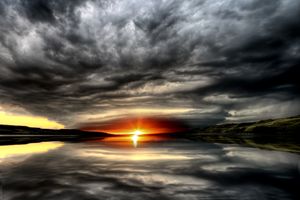 Storm Clouds Lake Sunset - Fine Art Photography