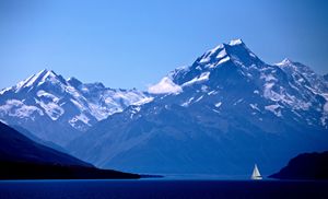 Mount Cook New Zealand sailboat - Fine Art Photography