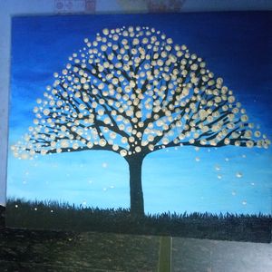 Acrylic Canvas Metalic silver Tree