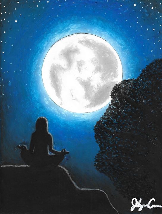 Moonlight Meditation Drawing by Deborah Ann Good - Fine Art America