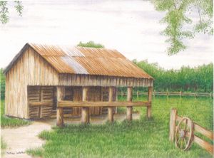 barn near forest