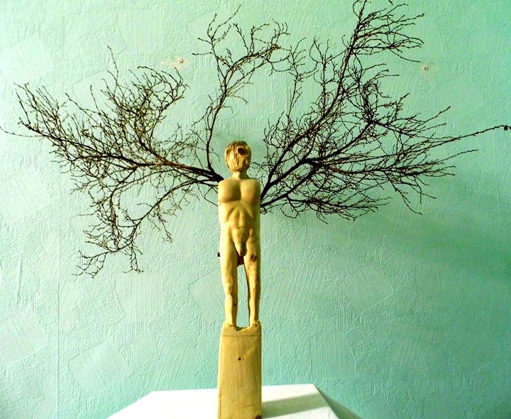 Dancing Man Wire Sculpture (Hana) - Koosha Kamgar - Sculptures & Carvings,  People & Figures, Male Form, Nude & Semi-Nude - ArtPal