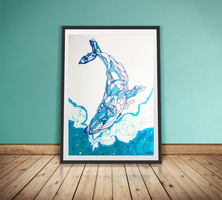 WHALE abstraction ORIGINAL ART - Art For Sweet Home - Drawings ...