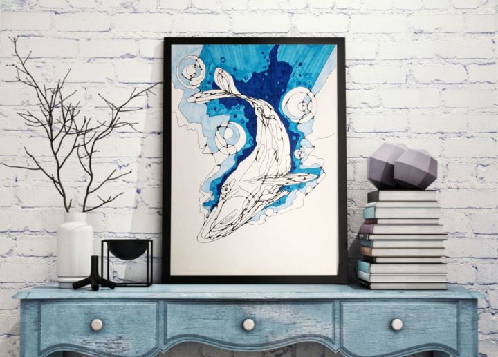 Whale Abstraction ORIGINAL ART - Art For Sweet Home - Drawings ...