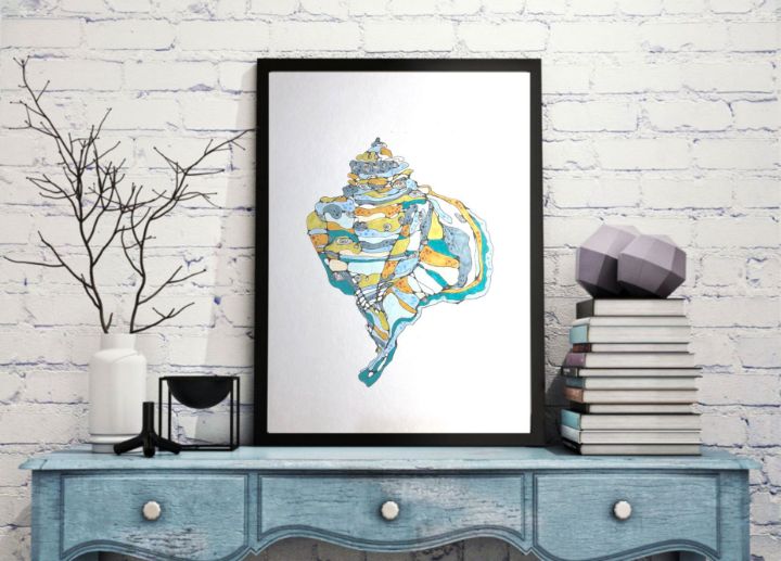 Seashell Wall Art  Paintings, Drawings & Photograph Art Prints