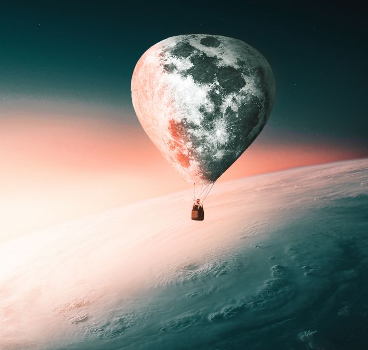 Moon Balloon SPLEEN PICTURES Digital Art AI Astronomy Space moon-balloon-spleen-pictures-digital-art-ai-astronomy-space