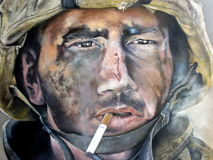 The cigarette afterwar - tomascastano - Paintings & Prints, People &  Figures, Other People & Figures, Male